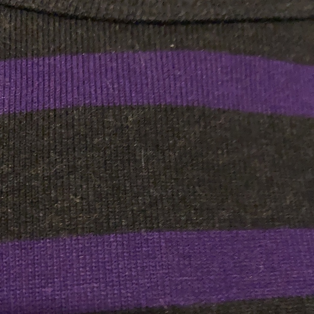 EUC Vintage Lauren Ralph Lauren Black & Purple Striped Blouse Size XL - Picture 6 of 9